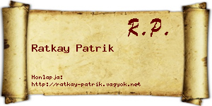 Ratkay Patrik névjegykártya